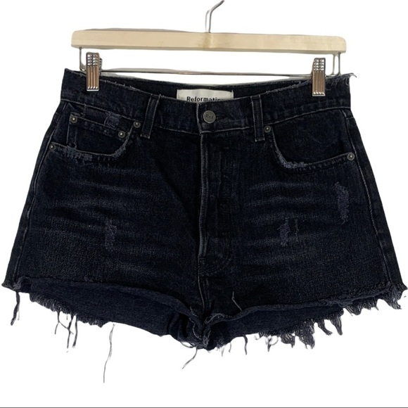 Reformation Dixie High Waist Cut Off Denim Jean Shorts Size 27 - Picture 5 of 9